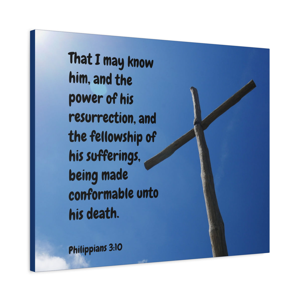 Scripture Canvas Resurrection Philippians 3:10 Christian Wall Art Bible Verse Print Ready to Hang
