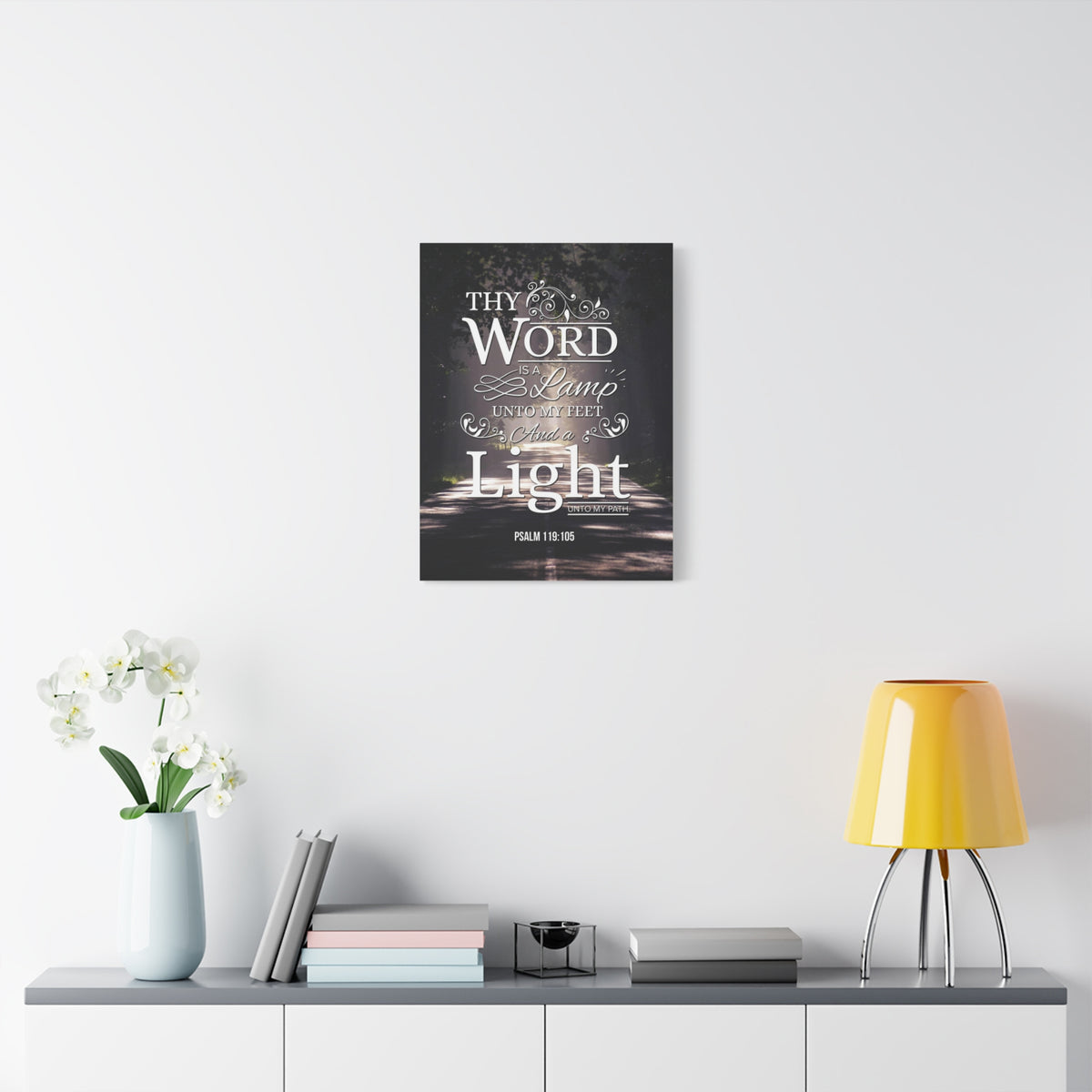 Bible Verse Canvas Thy Word is a Lamp Unto my Feet Psalm 119:105 Bible Verse Wall Art Scripture Art Faith Artwork Christian Home Decor