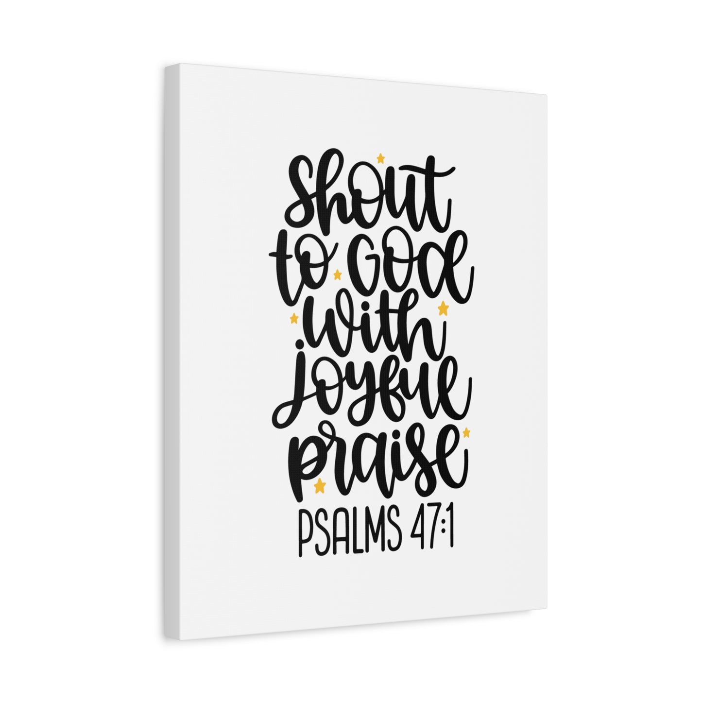 Scripture Canvas Joyful Praise Psalms 47:1 Christian Wall Art Bible Verse Print Ready to Hang