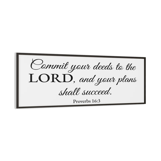 Scripture Walls Proverbs 16:3 White Bible Verse Canvas Christian Wall Art Ready to Hang Unframed