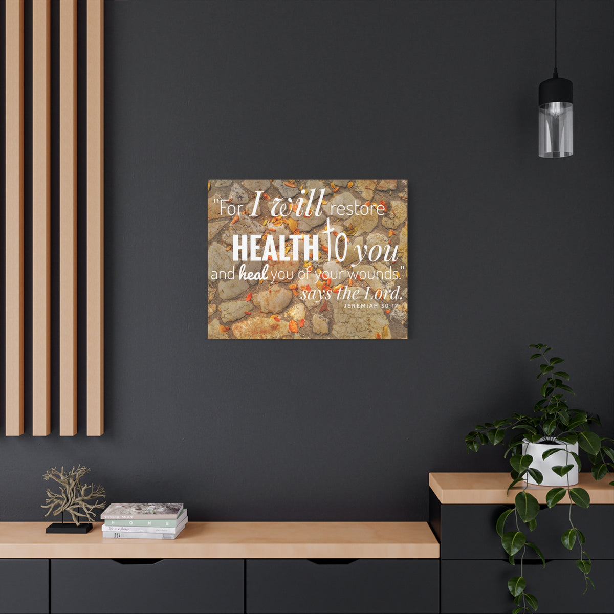 Scripture Canvas Health To You Jeremiah 30:17 Christian Wall Art Bible Verse Print Ready to Hang