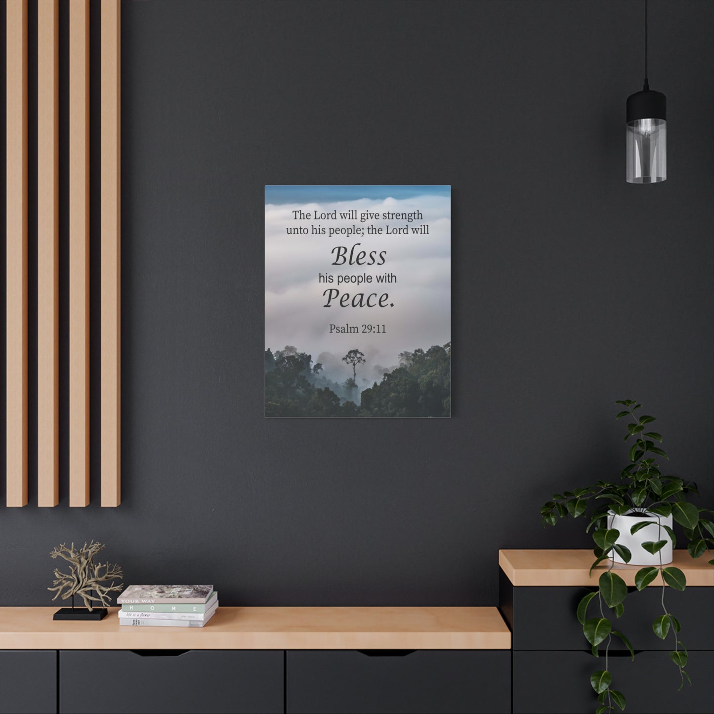 Scripture Canvas Bless Peace Psalm 29:11 Christian Wall Art Bible Verse Print Ready to Hang