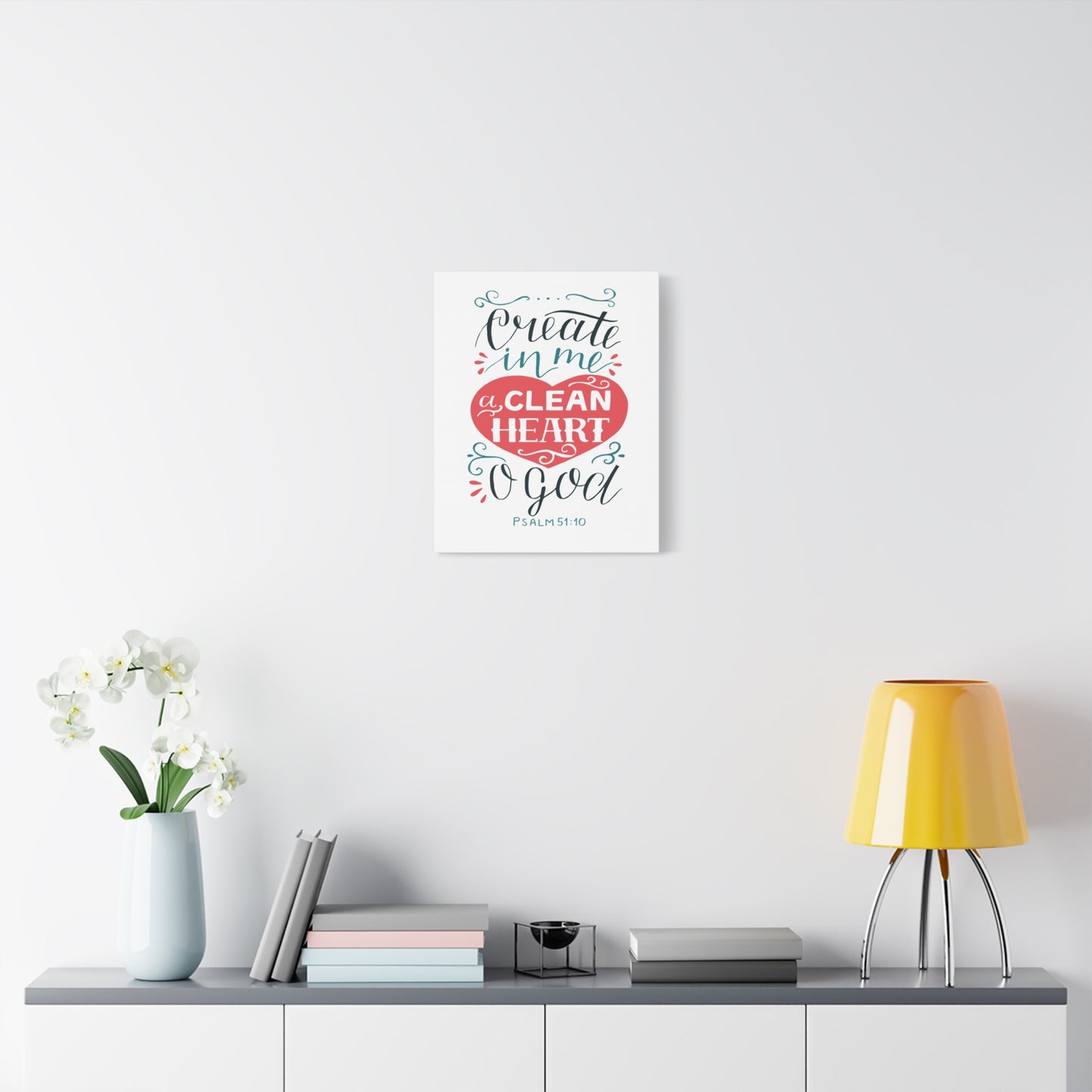 Scripture Walls Clean Heart O God Psalm 51:10 Bible Verse Canvas Christian Wall Art Ready to Hang