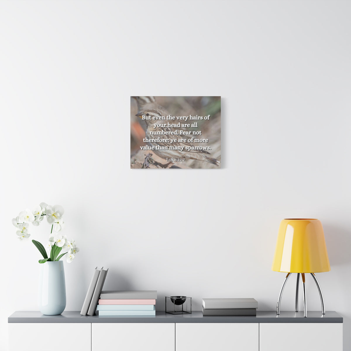 Scripture Canvas Forgotten Luke 12:7 Christian Wall Art Bible Verse Print Ready to Hang