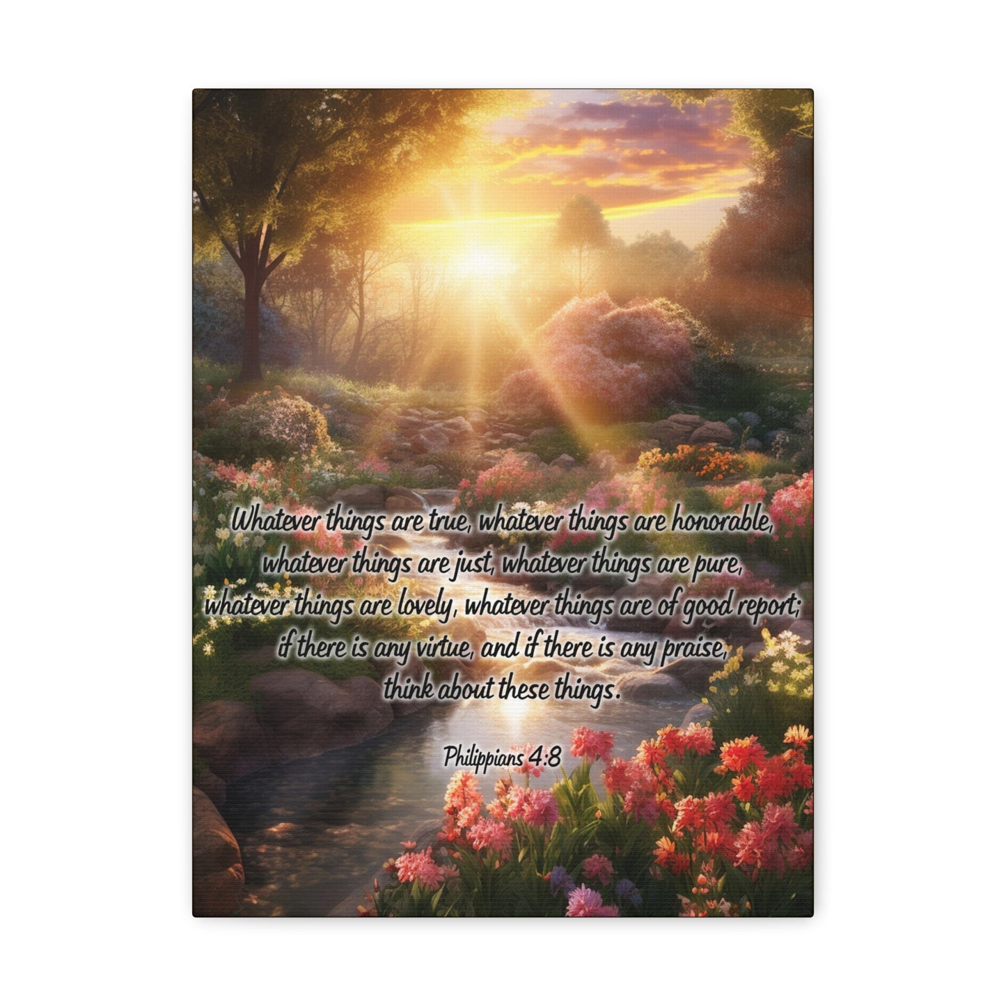 Whatever Things Philippians 4:8 Christian Wall Art Print Ready to Hang Unframed
