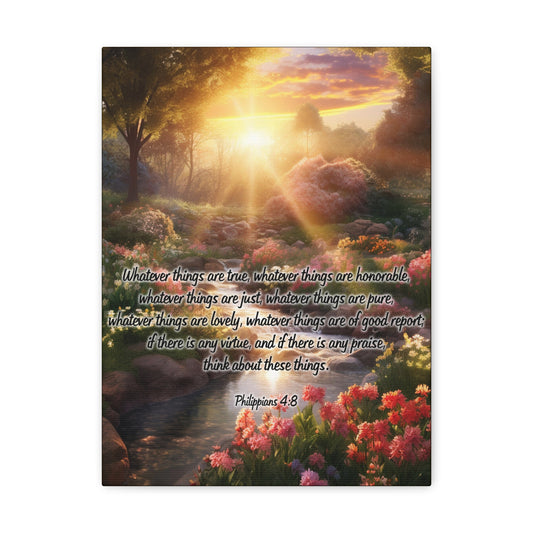 Whatever Things Philippians 4:8 Christian Wall Art Print Ready to Hang Unframed