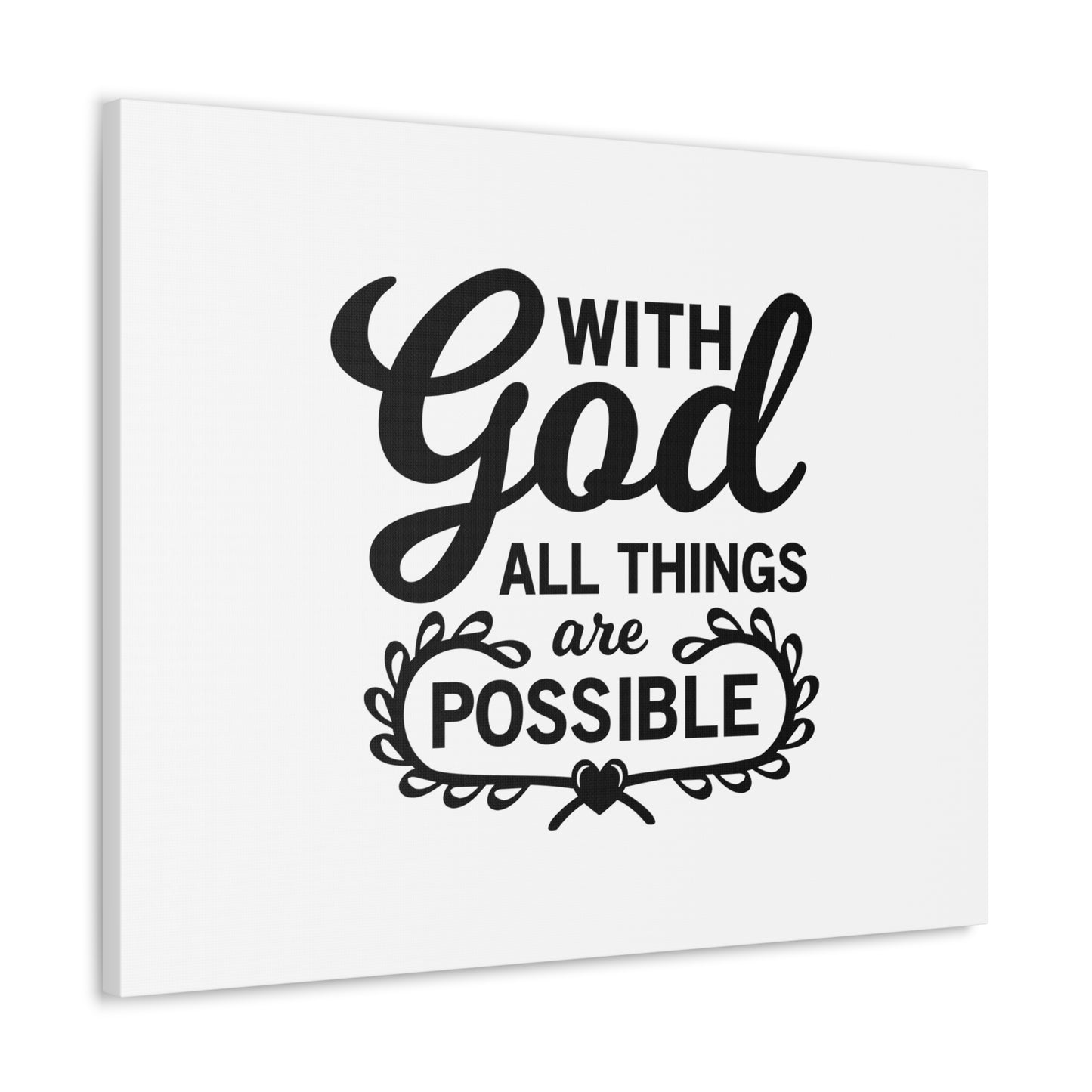 With Good All Things Are Possible Luke 1:37 Christian Wall Art Bible Verse Print Ready to Hang