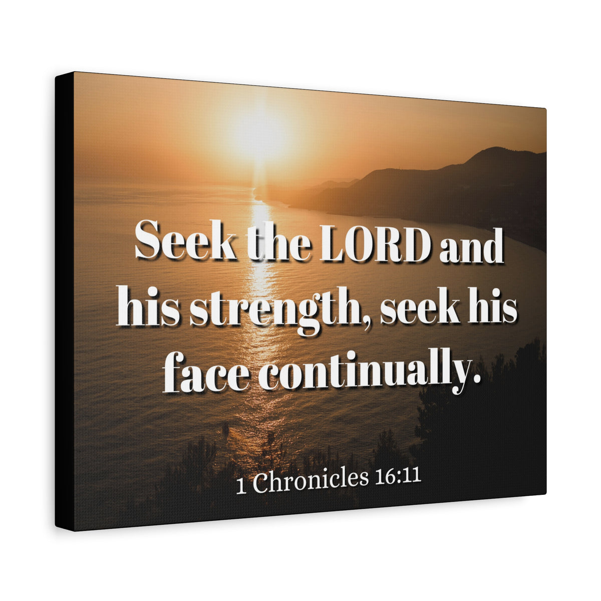 Scripture Canvas Seek The Lord Continually 1 Chronicles 16:11 Christian Wall Art Bible Verse Print Ready to Hang