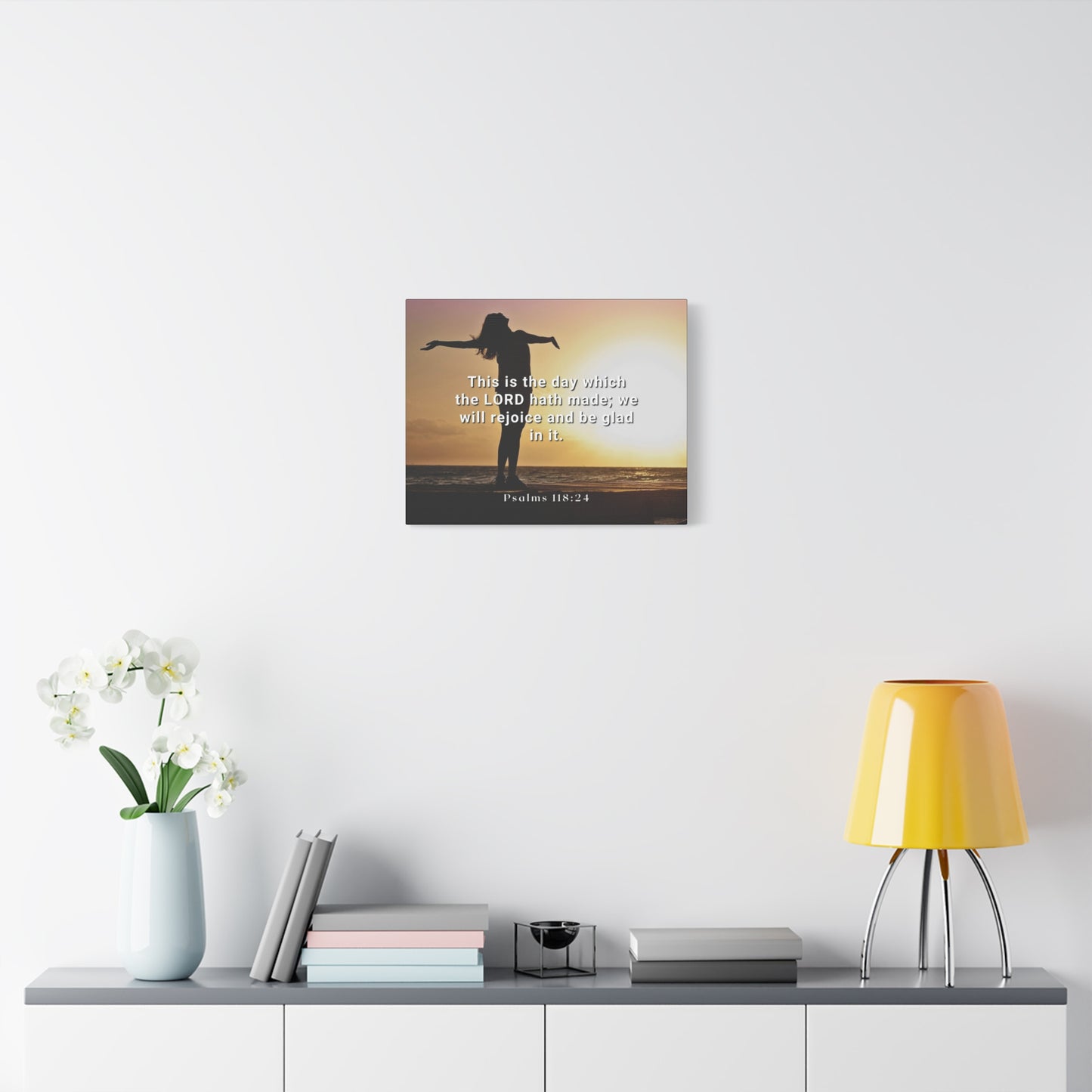 Scripture Canvas The Day Psalms 118:24 Christian Wall Art Bible Verse Print Ready to Hang