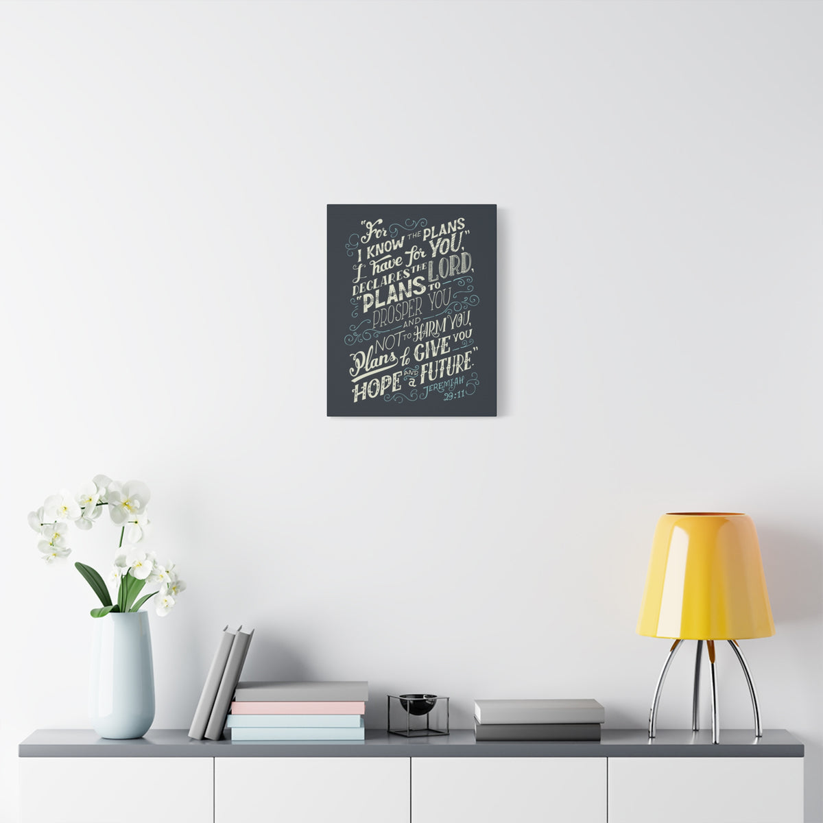 Scripture Canvas Declares The Lord Jeremiah 29:11 Christian Wall Art Bible Verse Print Ready to Hang