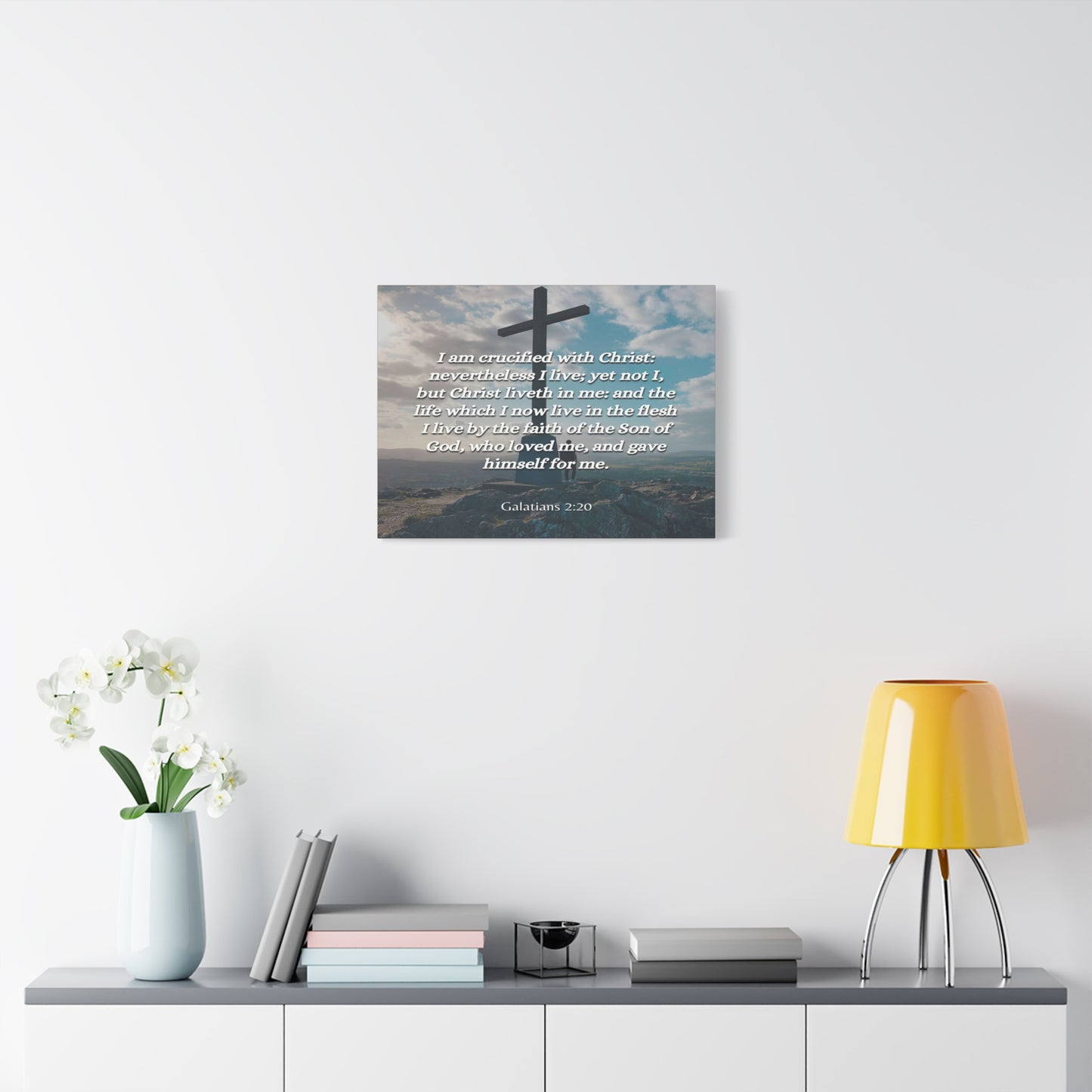 Scripture Canvas By The Faith Galatians 2:20 Christian Wall Art Bible Verse Print Ready to Hang