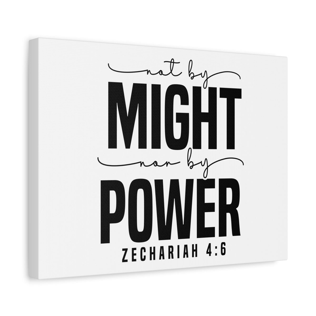 Scripture Walls Not By Might Zechariah 4:6 Bible Verse Canvas Christian Wall Art Ready to Hang Unframed