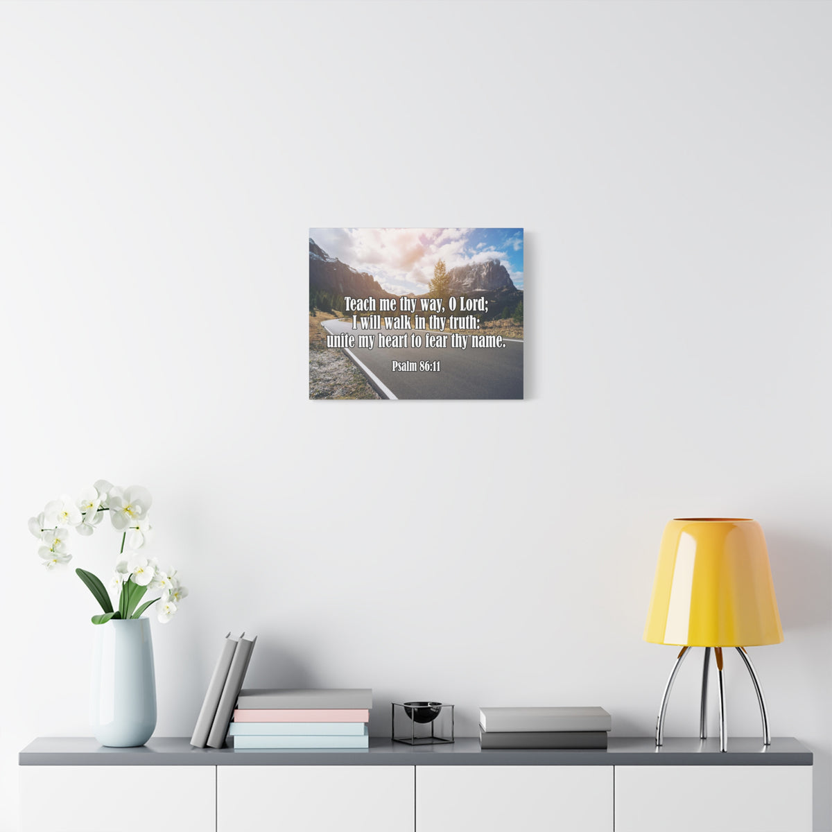 Scripture Canvas Teach Me Thy Way Psalm 86:11 Christian Wall Art Bible Verse Print Ready to Hang