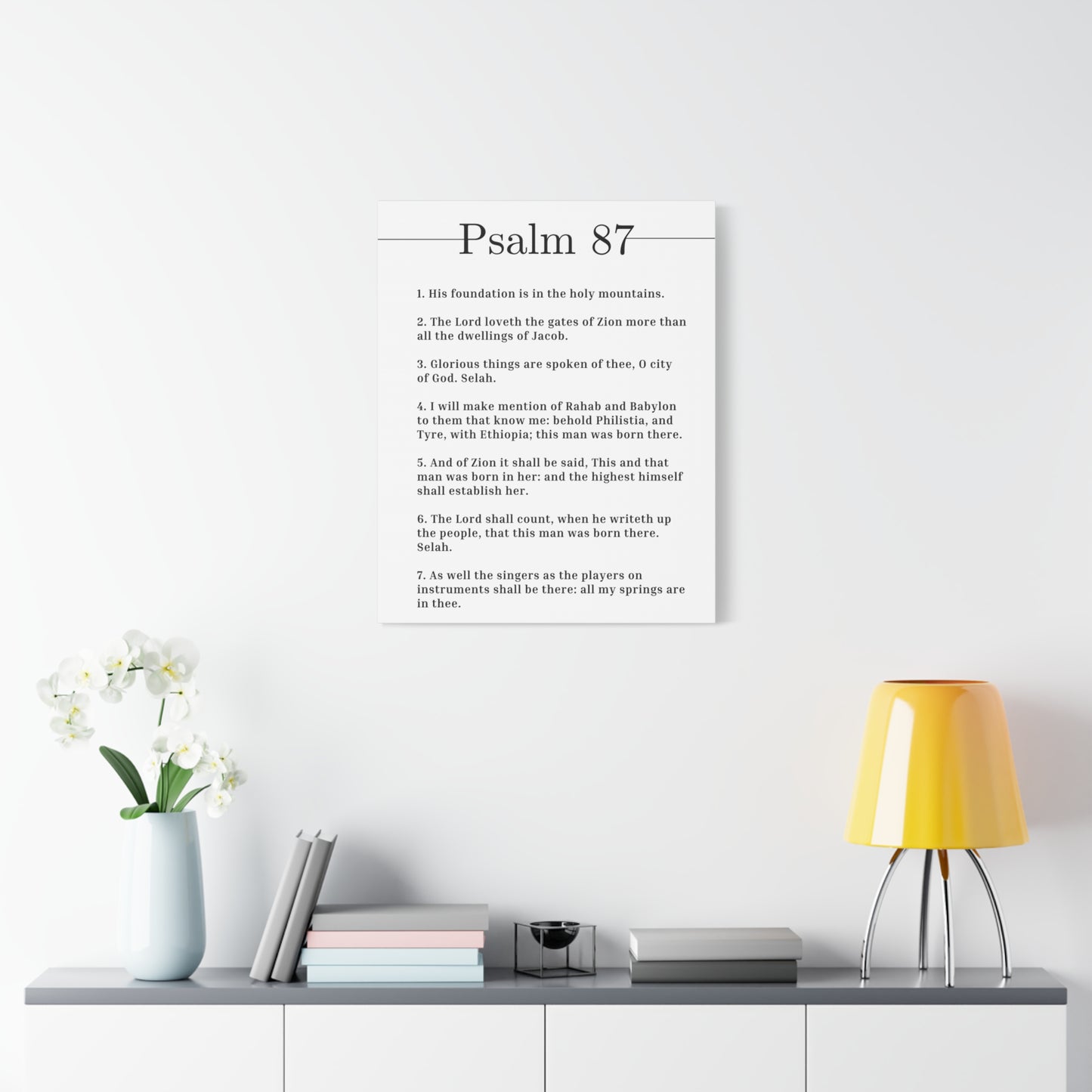 Scripture Canvas City Of God Psalm 87 Christian Wall Art Bible Verse Print Ready to Hang