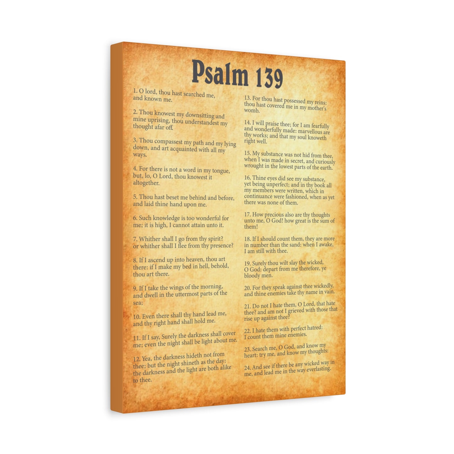 Scripture Walls Psalm 139 Gold Bible Chapter Canvas Christian Wall Art Ready to Hang Unframed