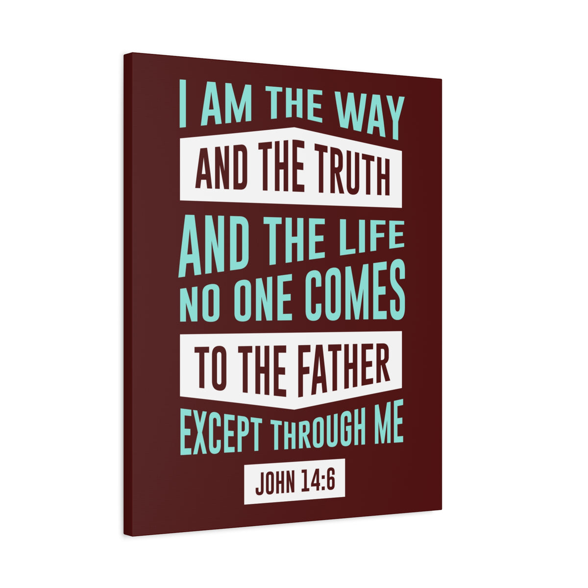 Scripture Canvas The Way John 14:6 Christian Wall Art Bible Verse Print Ready to Hang