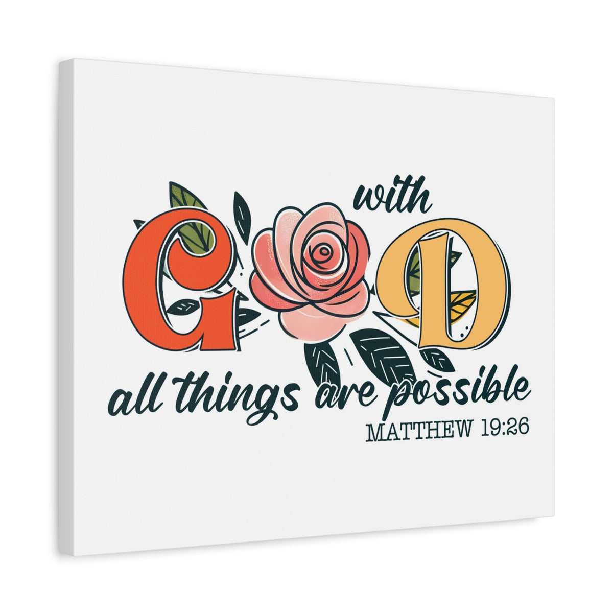 Scripture Walls All Things are Possible Matthew 19:26 Bible Verse Canvas Christian Wall Art Ready to Hang Unframed