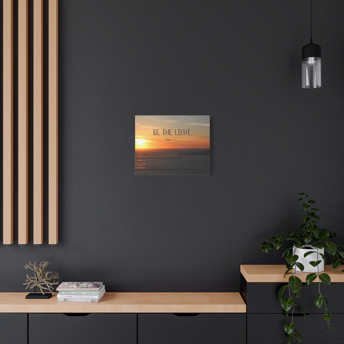 Scripture Canvas The Light Matthew 5:14 Christian Wall Art Bible Verse Print Ready to Hang