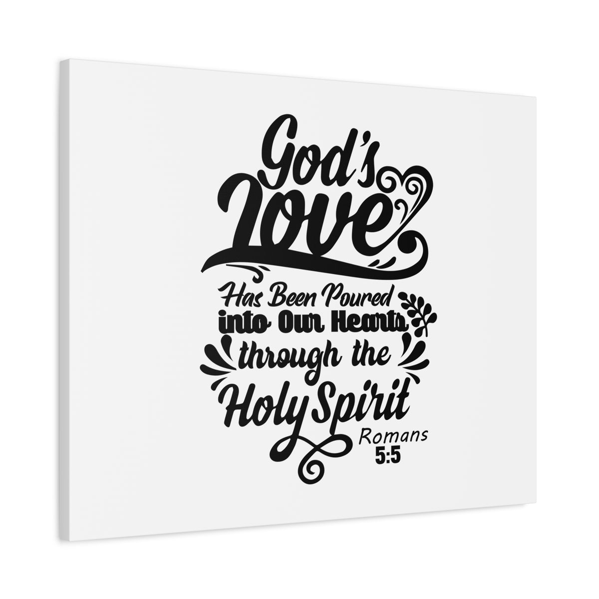 Scripture Canvas God's Love Romans 5:5 Christian Wall Art Bible Verse Print Ready to Hang