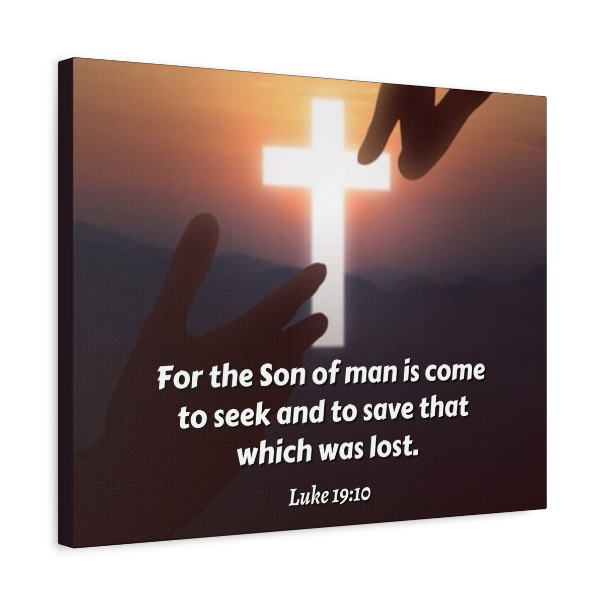 Scripture Canvas Son Of Man Luke 19:10 Christian Wall Art Bible Verse Print Ready to Hang