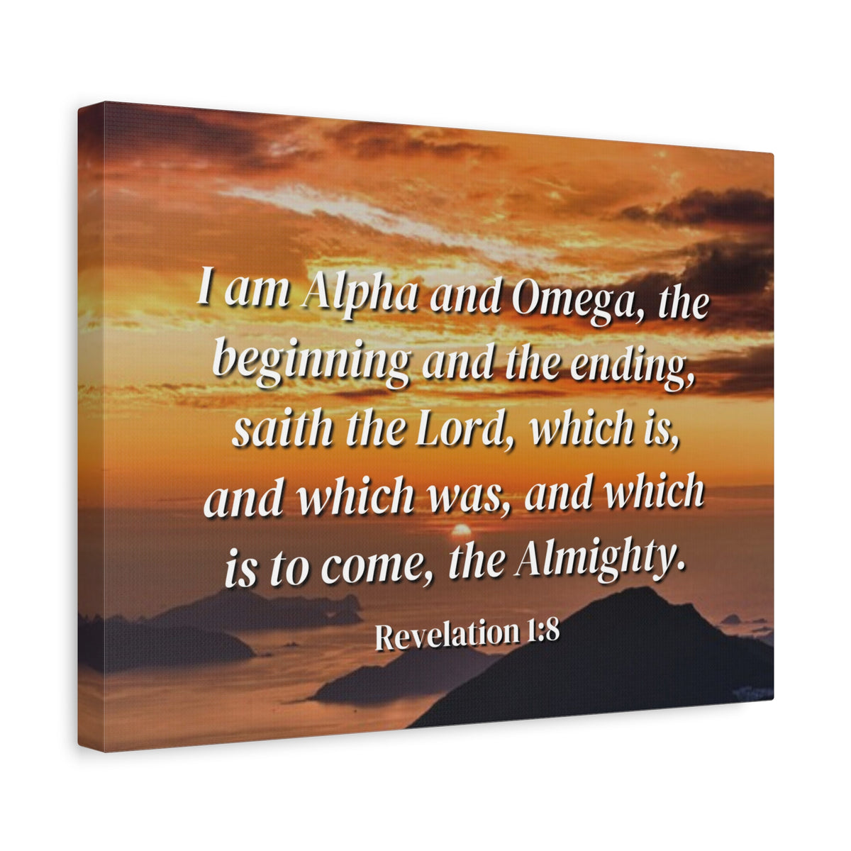 Scripture Canvas The Almighty Revelation 1:8 Christian Wall Art Bible Verse Print Ready to Hang