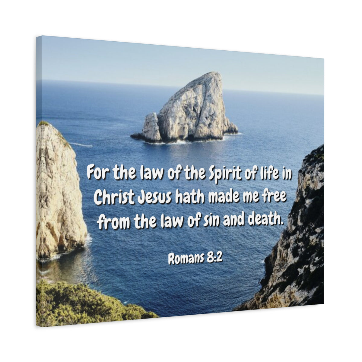 Scripture Canvas Spire Of Life Romans 8:2 Christian Wall Art Bible Verse Print Ready to Hang
