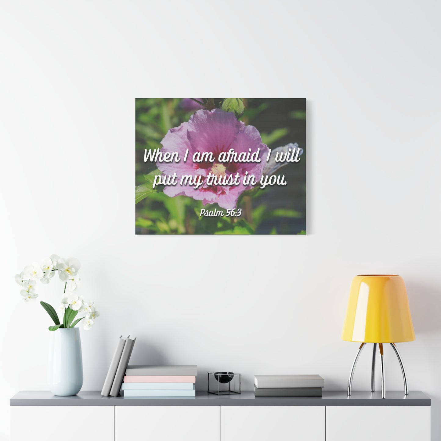Scripture Canvas I Will Put My Trust Psalm 56:3 Christian Wall Art Bible Verse Print Ready to Hang