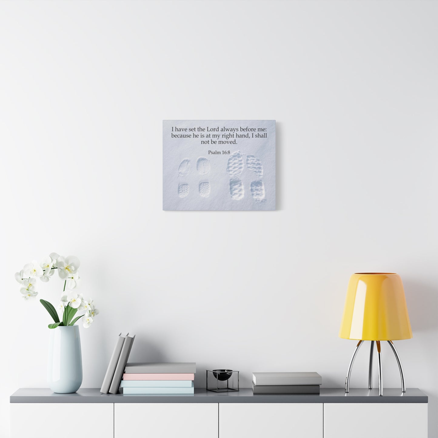 Scripture Canvas I Shall Not Be Moved Psalm 16:8 Christian Wall Art Bible Verse Print Ready to Hang