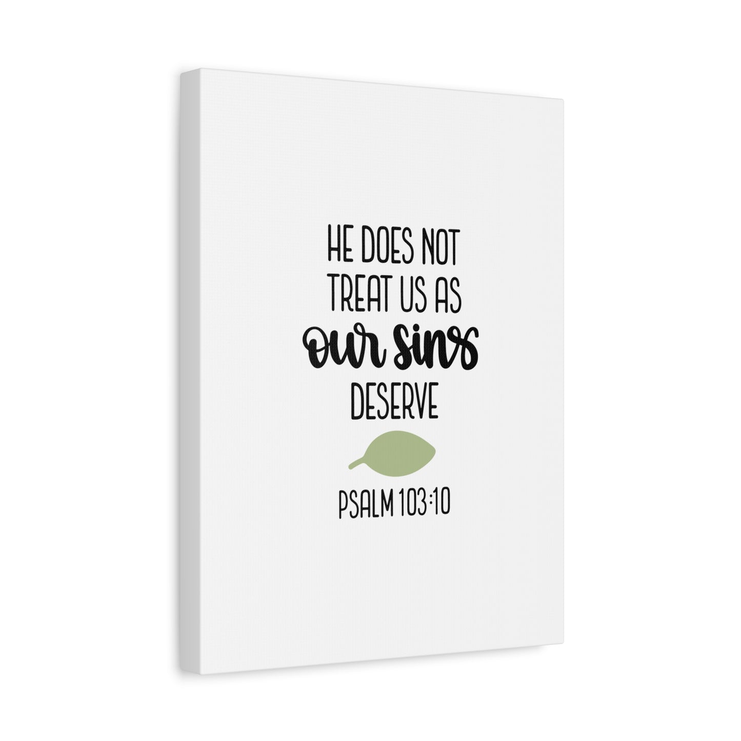 Scripture Canvas Our Sins Psalm 103:10 Christian Wall Art Bible Verse Print Ready to Hang