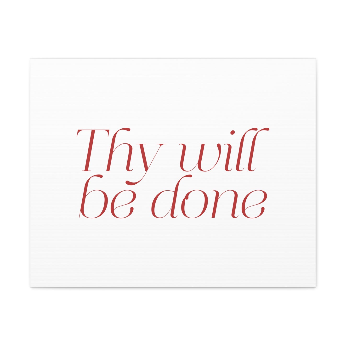 Thy Will Be Done Dark Red Bible Verse Canvas Christian Wall Art Ready to Hang