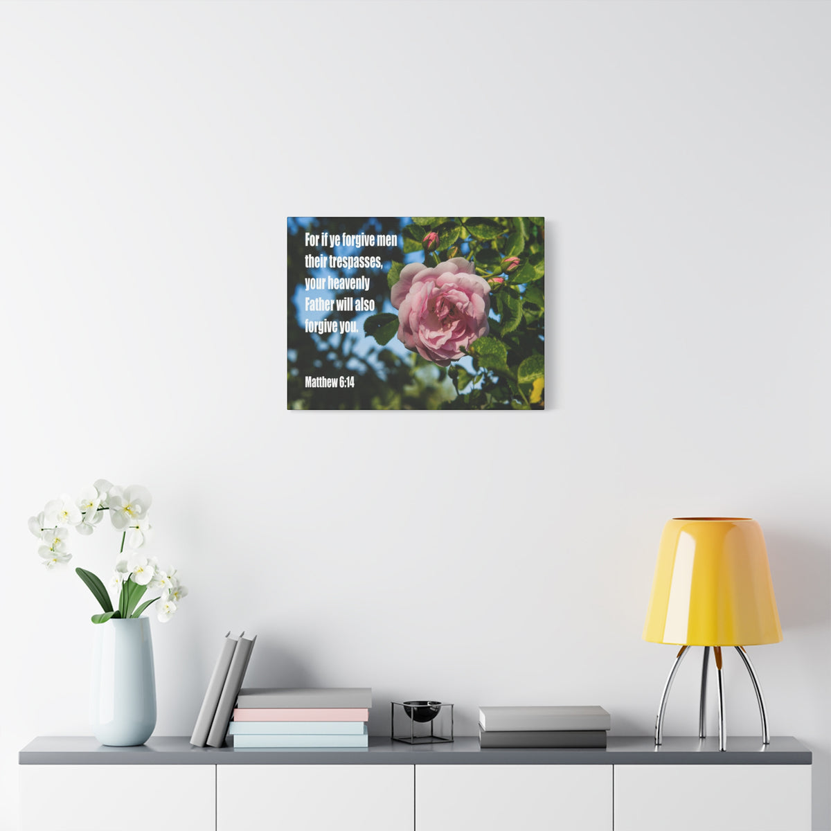 Scripture Canvas Heavenly Father Forgive You Matthew 6:14 Christian Wall Art Bible Verse Print Ready to Hang