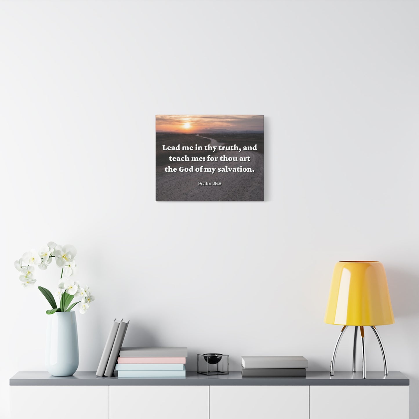 Scripture Canvas My Salvation Psalm 25:5 Christian Wall Art Bible Verse Print Ready to Hang