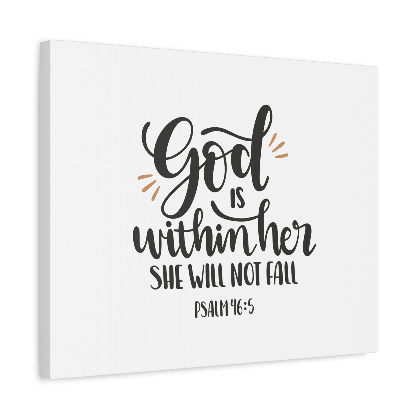 Scripture Canvas Within Her Psalm 46:5 Christian Wall Art Bible Verse Print Ready to Hang