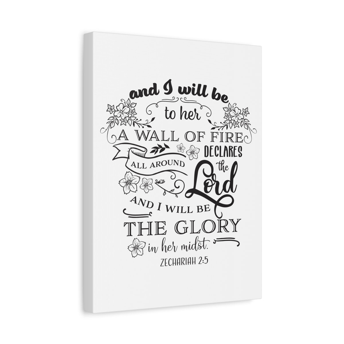 Scripture Canvas The Lord And Zechariah 2:5 Christian Wall Art Bible Verse Print Ready to Hang