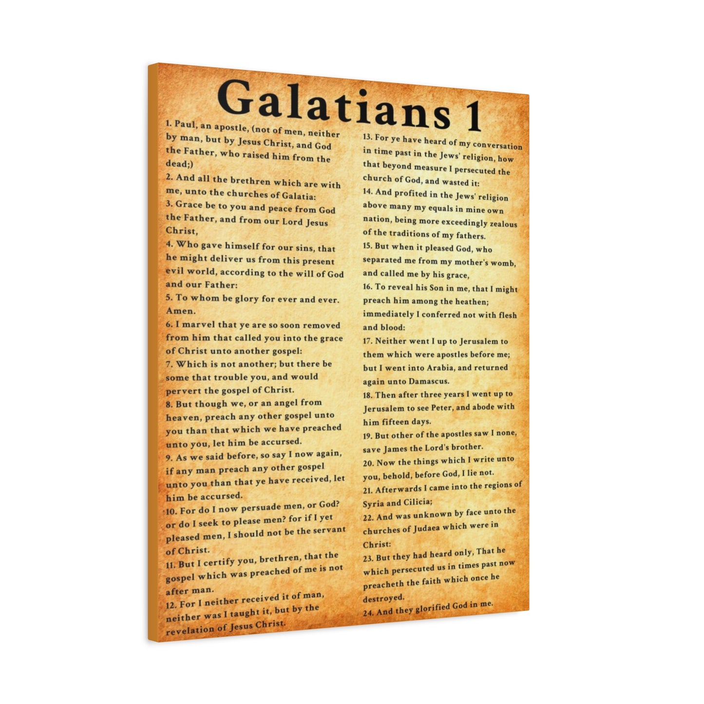 Scripture Walls Galatians 1 Chapter Gold Defending the Gospel of Grace Gold Bible Canvas Christian Wall Art Ready to Hang Unframed
