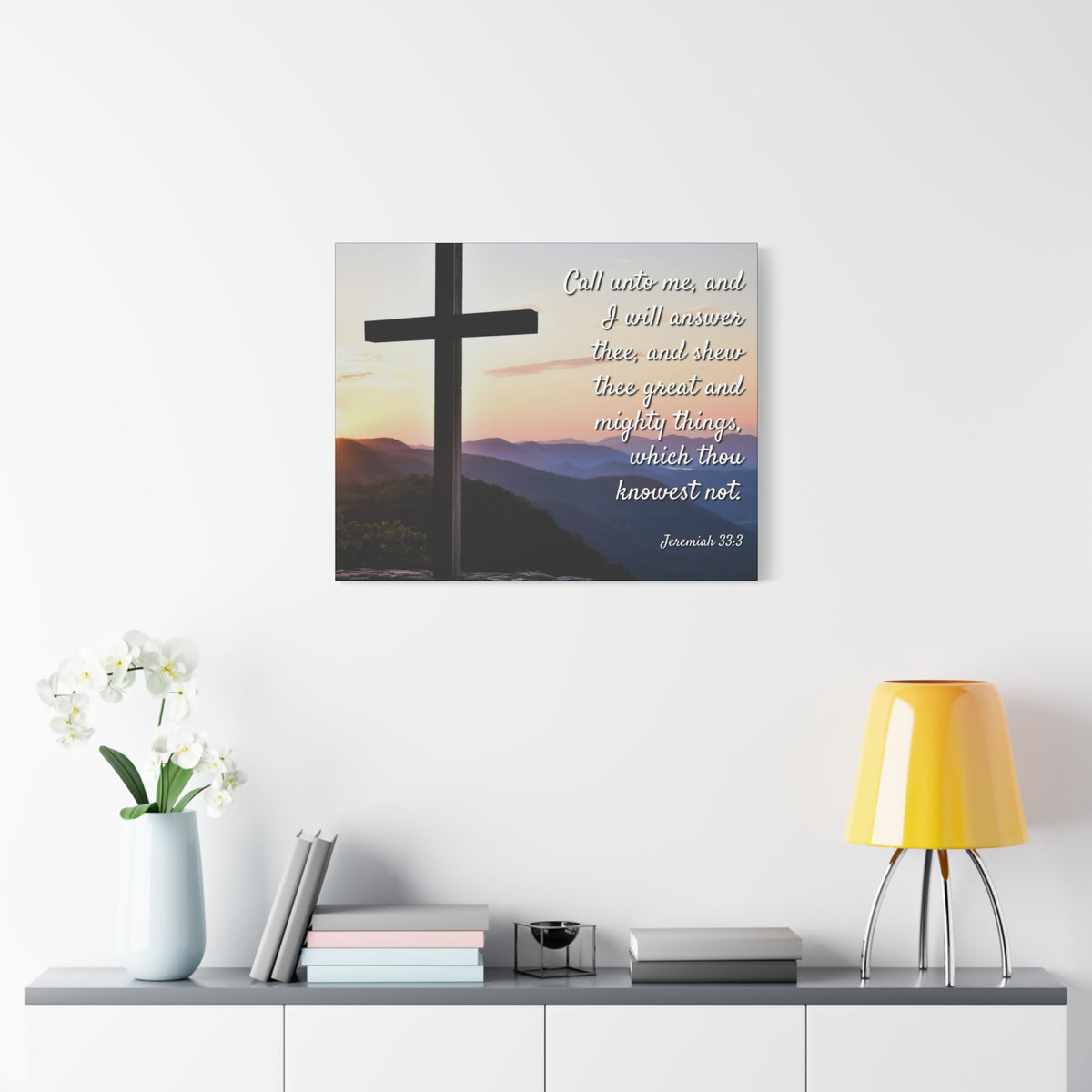 Scripture Canvas Mighty Things Jeremiah 33:3 Christian Wall Art Bible Verse Print Ready to Hang