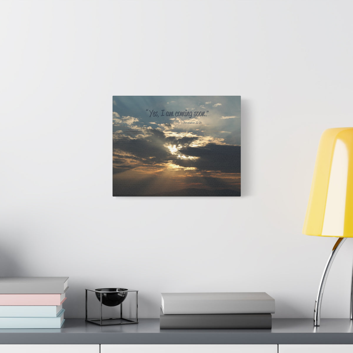 Scripture Canvas I Am Coming Soon Revelation 22:20 Christian Wall Art Bible Verse Print Ready to Hang