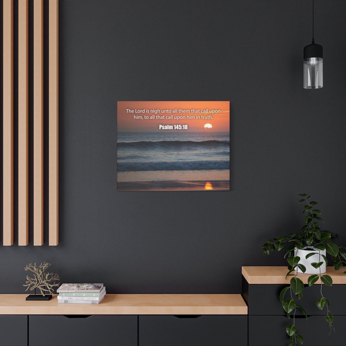 Bible Verse Canvas The Lord is Nigh Psalm 145:18 Christian Home Decor Scripture Art