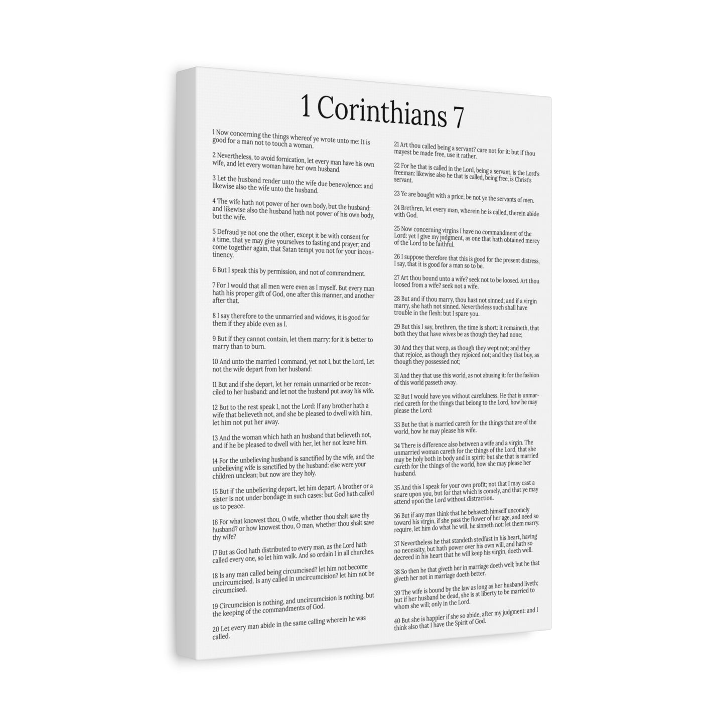 Scripture Walls Marriage 1 Corinthians 7 Chapter White Christian Wall Art Print Ready to Hang Unframed