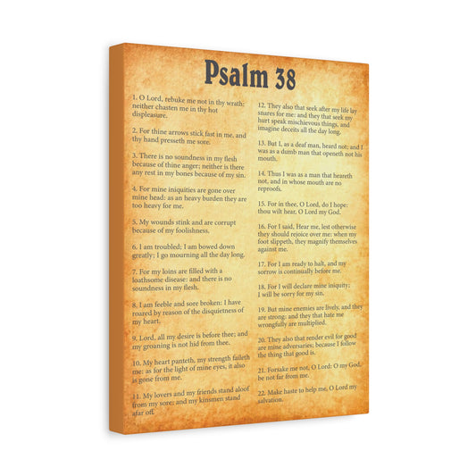 Scripture Walls Psalm 38 Gold Bible Chapter Canvas Christian Wall Art Ready to Hang