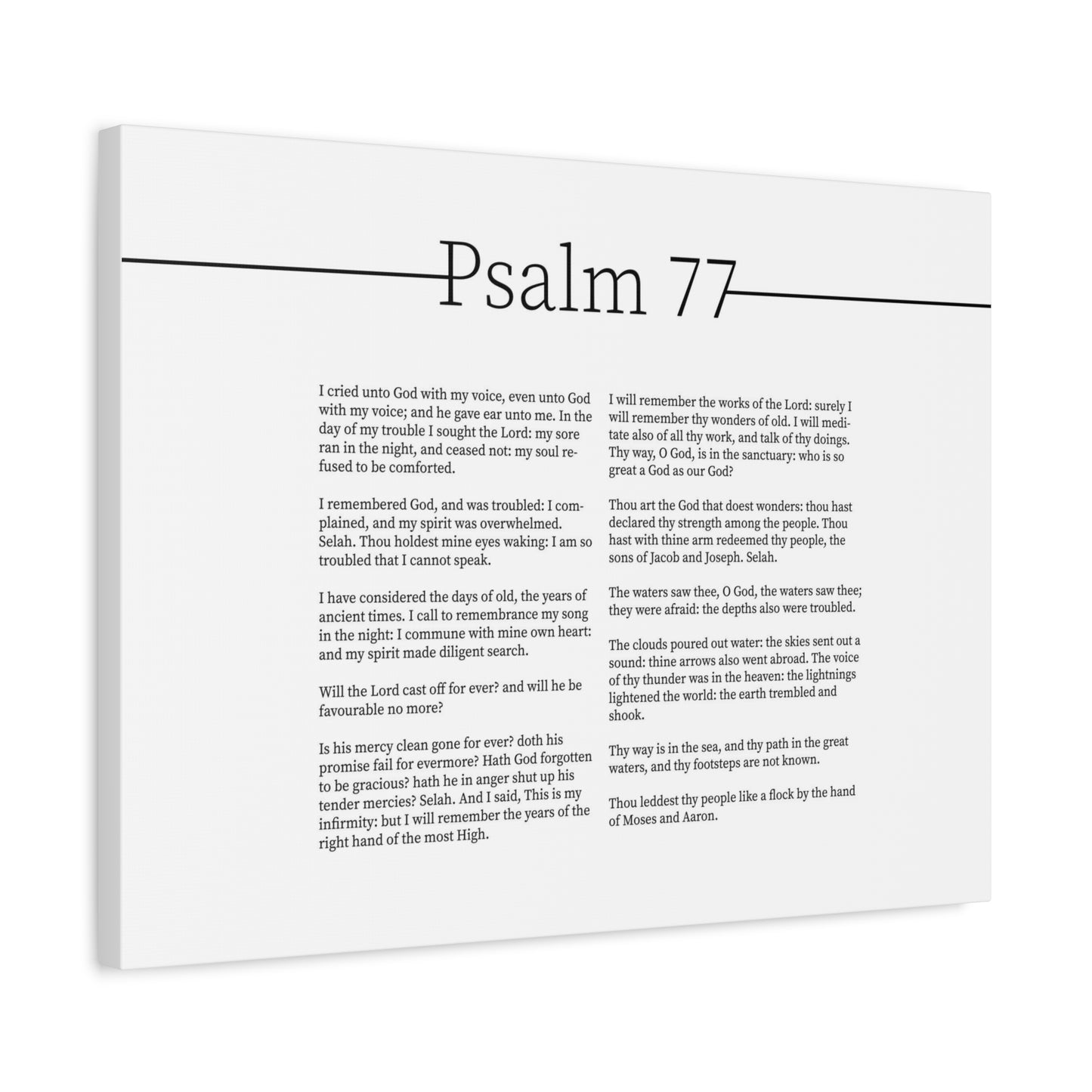 Scripture Canvas God's Faithfulness Psalm 77 Christian Wall Art Bible Verse Print Ready to Hang