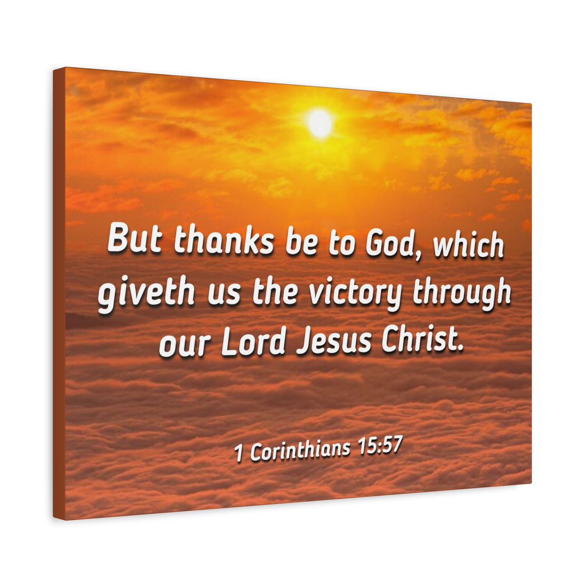 Scripture Canvas The Victory 1 Corinthians 15:57 Christian Wall Art Bible Verse Print Ready to Hang