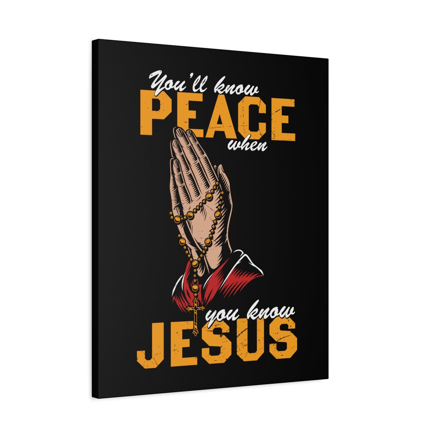 Scripture Canvas You'll Know Peace Rosary Psalms 96:1-13 Christian Wall Art Bible Verse Print Ready to Hang