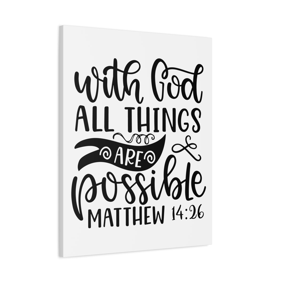 Scripture Canvas Things Are Possible Matthew 14:26 Christian Wall Art Bible Verse Print Ready to Hang