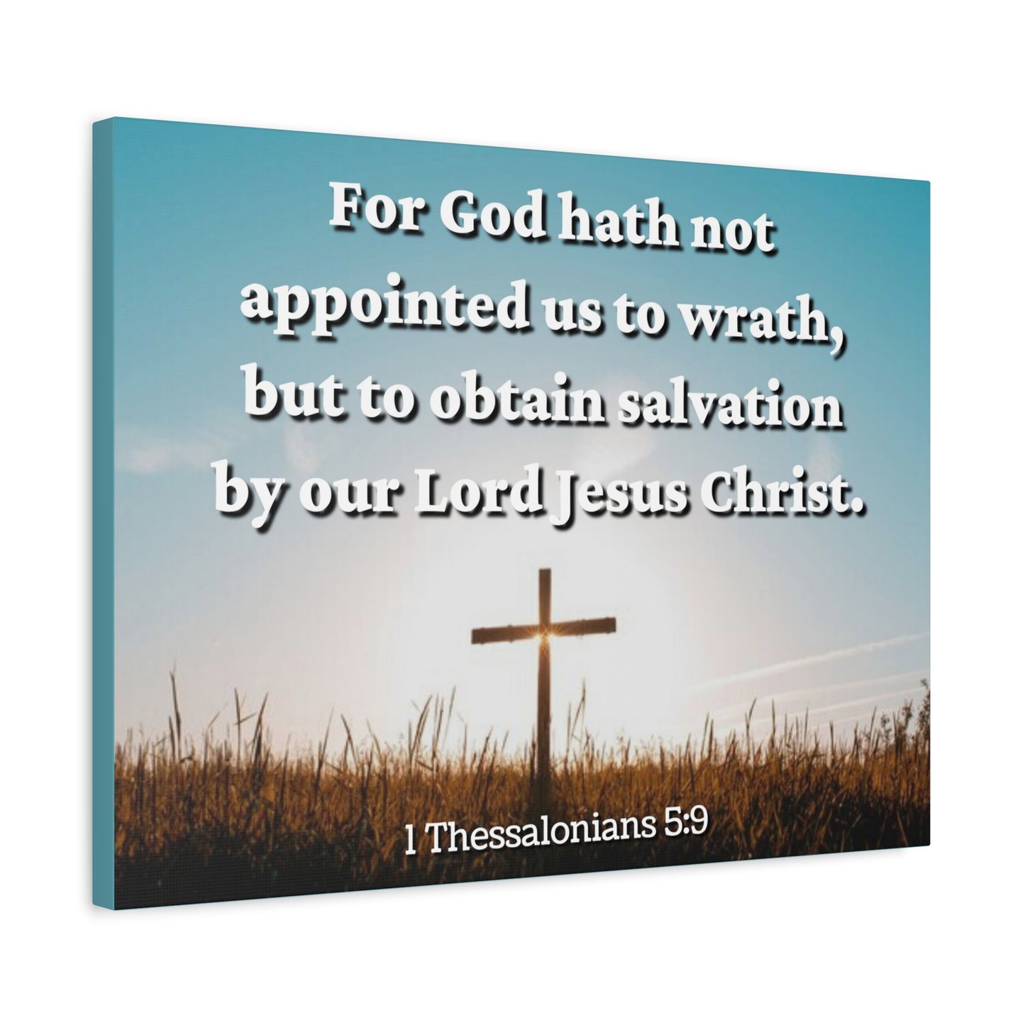 Scripture Canvas To Obtain Salvation 1 Thessalonians 5:9 Christian Wall Art Bible Verse Print Ready to Hang