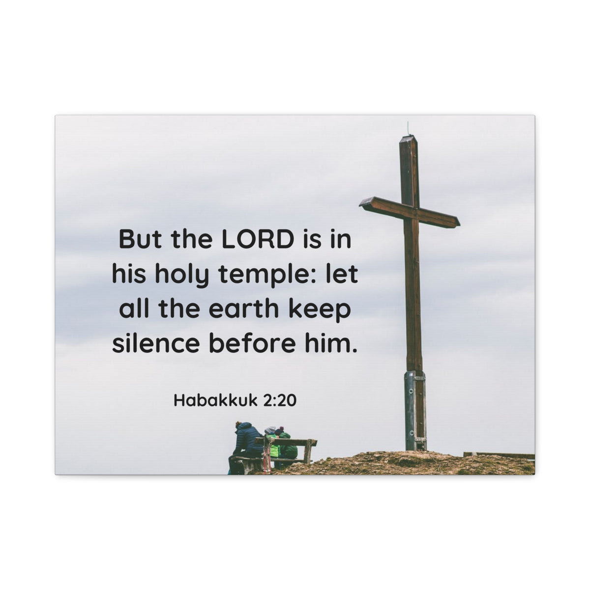 Scripture Canvas Holy Temple Habakkuk 2:20 Christian Wall Art Bible Verse Print Ready to Hang