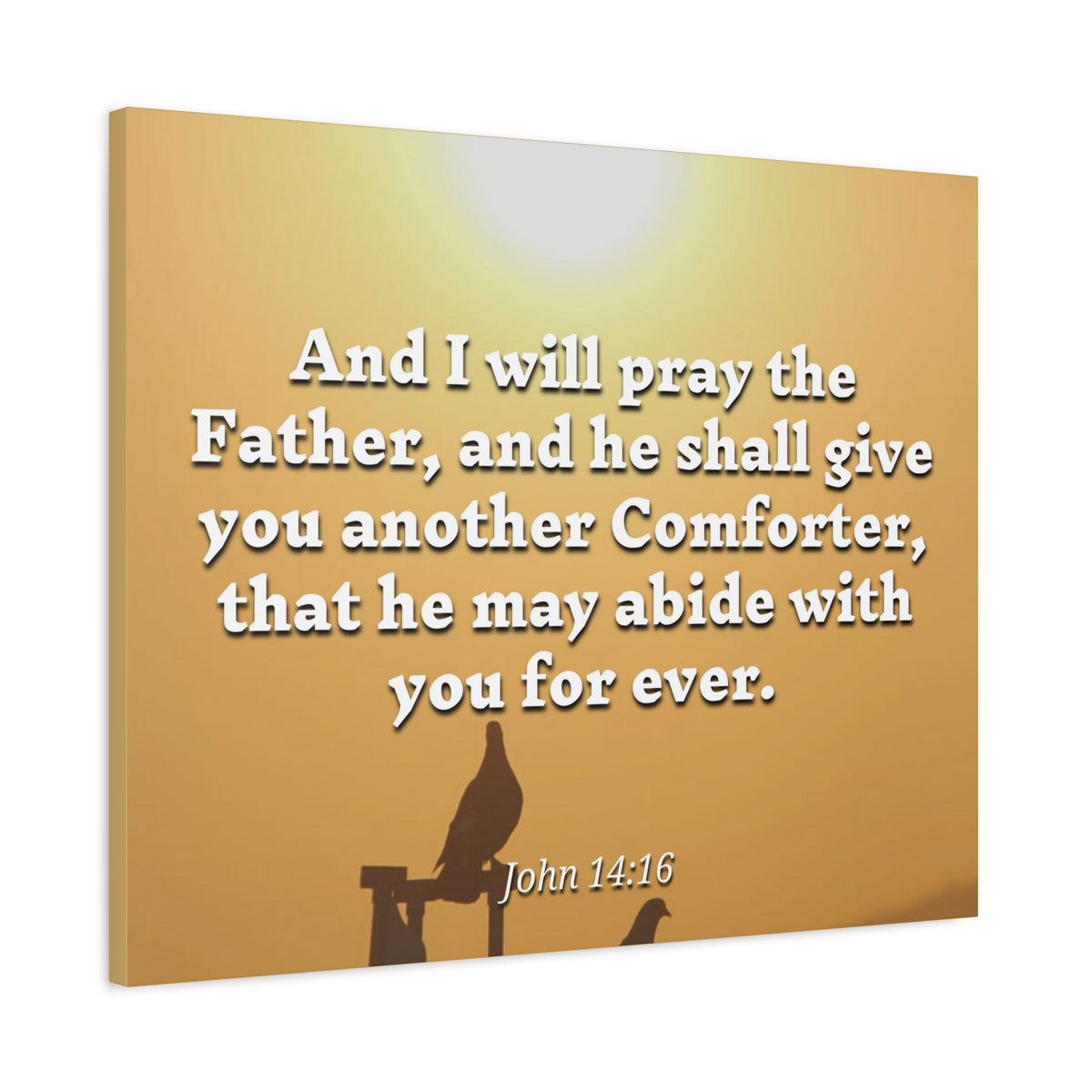 Scripture Canvas Pray The Father John 14:16 Christian Wall Art Bible Verse Print Ready to Hang