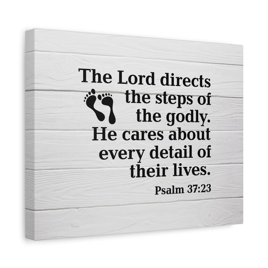 Bible Verse Canvas Lord Directs the Steps Psalm 37:23 Wall Art Christian Home Decor