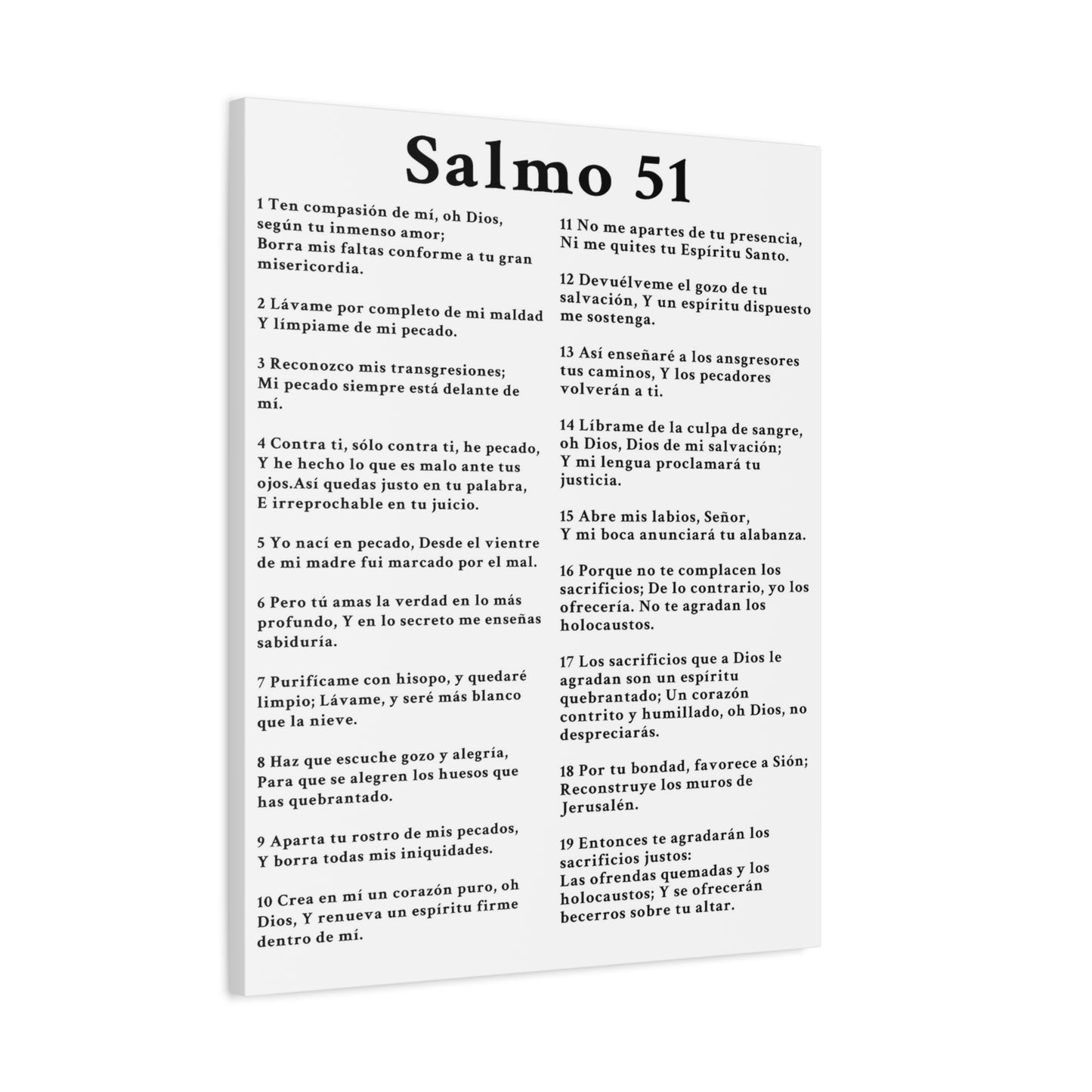 Scripture Walls Salmo 51 Chapter White Christian Wall Art Print Ready to Hang Unframed