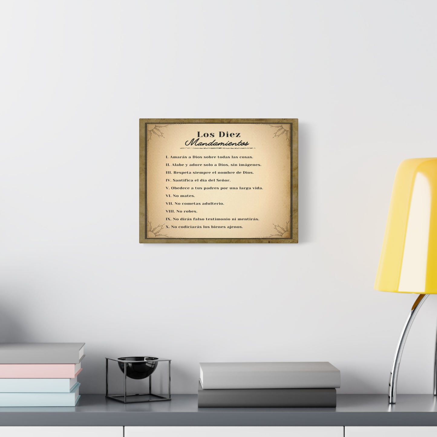 Los Diez Mandamientos 10 Commandments Spanish Christian Wall Art Print Ready to Hang